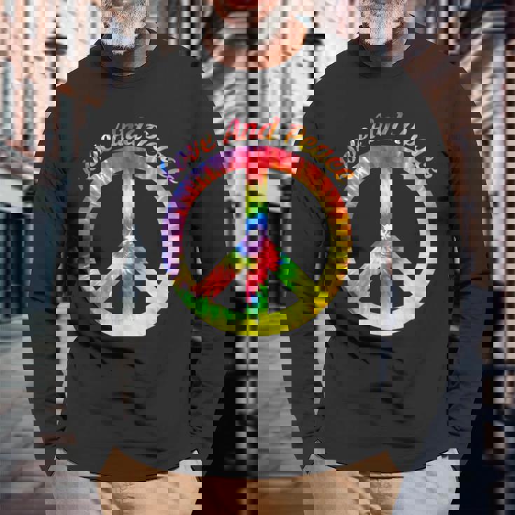 Love Peace 60年代70年代ヒッピーコスチューム Love Peace 長袖Tシャツ 高齢者への贈り物