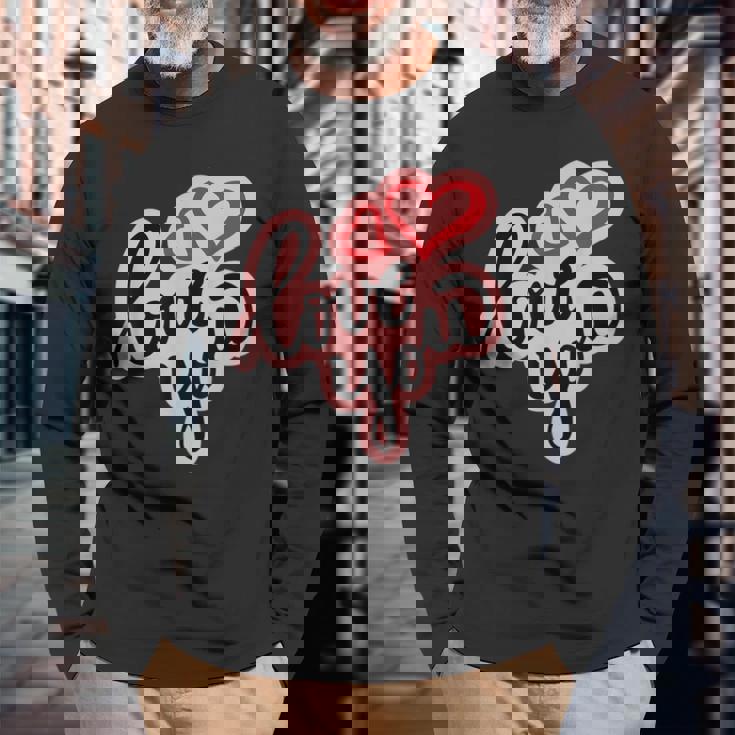 Love You Heart バレンタインデー 好きな人 パートナー 愛 長袖Tシャツ 高齢者への贈り物