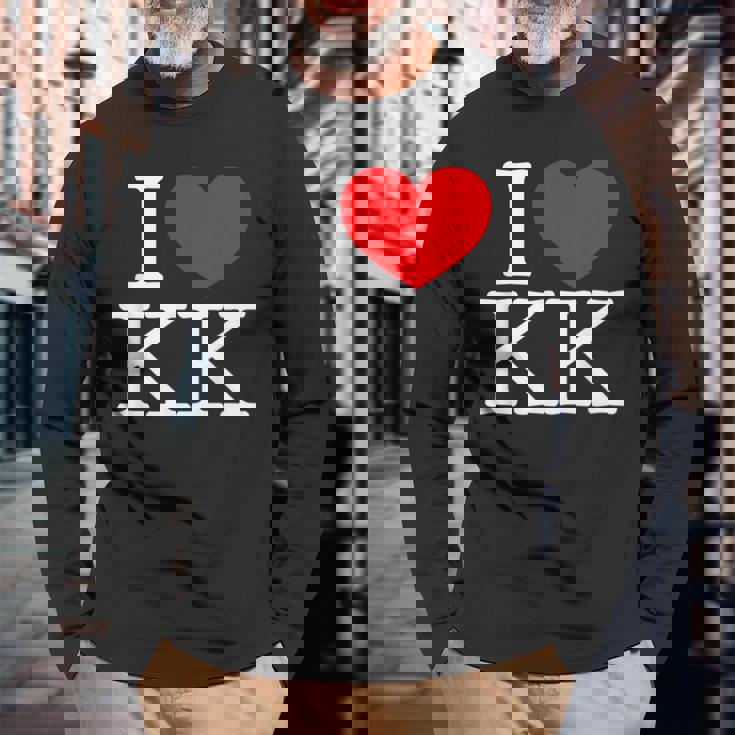 I Love ハート Kk 長袖Tシャツ 高齢者への贈り物