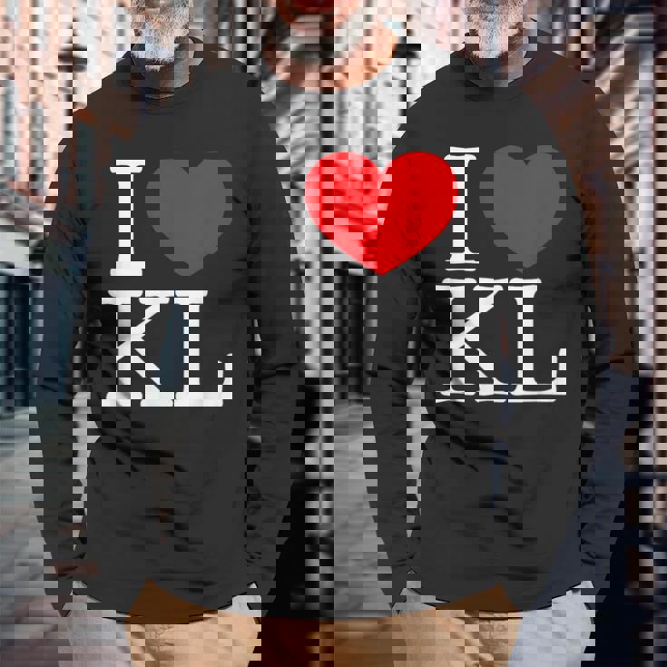 I Love ハート Kl 長袖Tシャツ 高齢者への贈り物