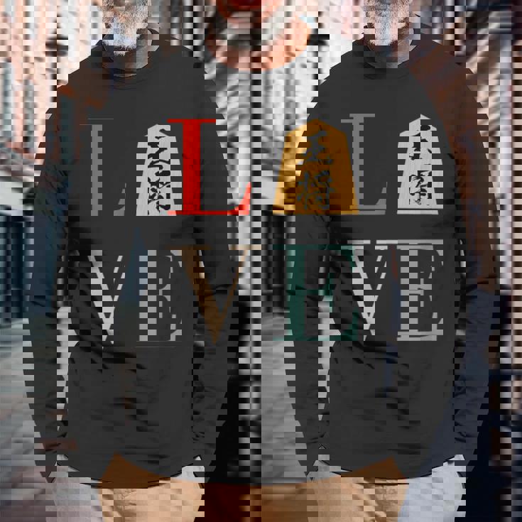 Love 王将 将棋 駒 面白いtシャツ おもしろ グッズ 服 筆文字 文字入り 面白い 文字 ネタ メンズ 長袖Tシャツ 高齢者への贈り物