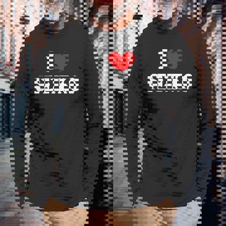 I Loveeiko 私は愛するeiko 長袖Tシャツ 高齢者への贈り物