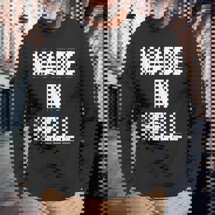 Made In Hell 面白いことわざ皮肉なノベルティ クール 長袖Tシャツ 高齢者への贈り物