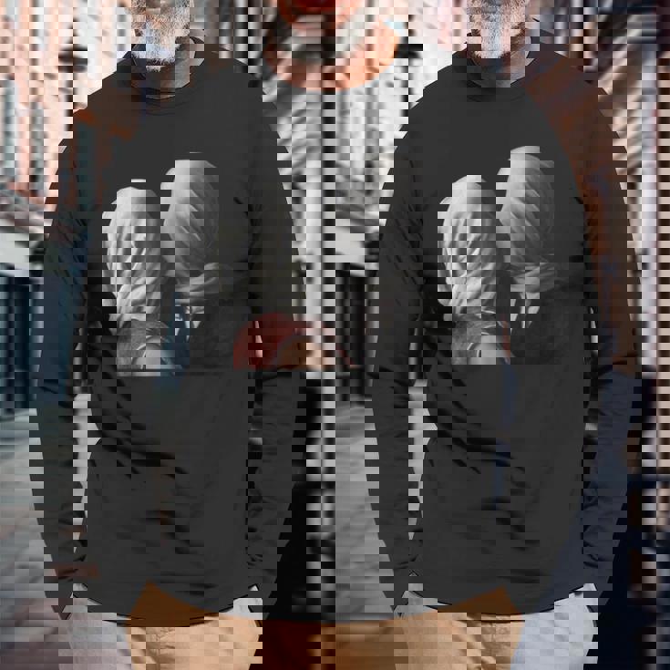 Magritteによるthe Lovers Painting 長袖Tシャツ 高齢者への贈り物