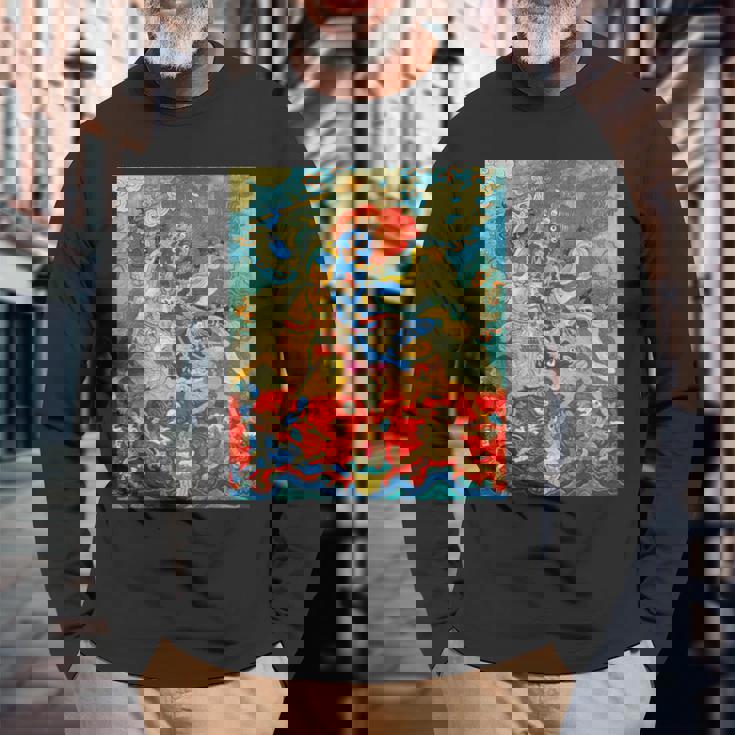 Magzor Gyalmo チベット仏教 タンカ 曼荼羅 仏教 長袖Tシャツ 高齢者への贈り物