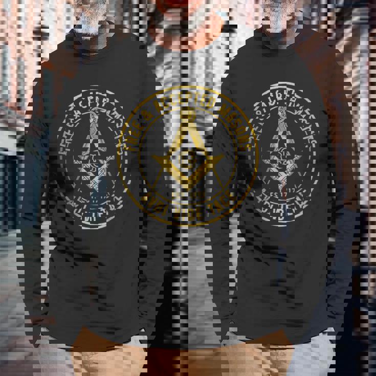 Mason Freemason フリーメイソン シンボル スクエア&コンパス シュライナー 長袖Tシャツ 高齢者への贈り物