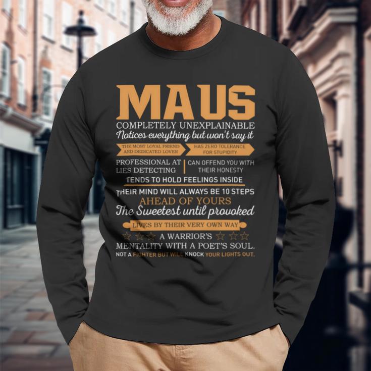 Maus Completely Unexplainable Notices Everything But Won’T Say It Name Long Sleeve T-Shirt Gifts for Old Men