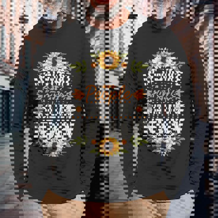 Meemaw ひまわり 好きな人 Call Me Meemaw 長袖Tシャツ 高齢者への贈り物