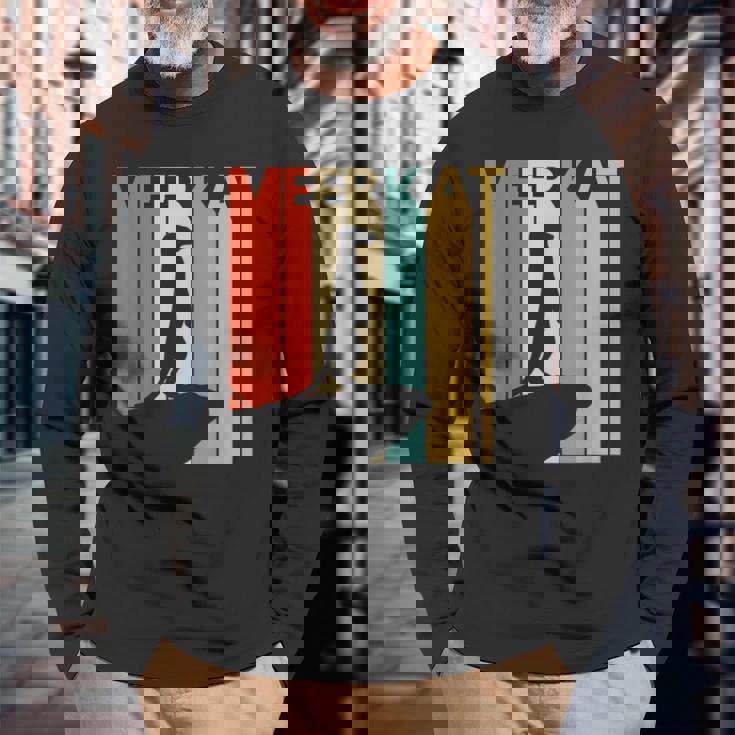 Meerkat ミーアキャット 動物 長袖Tシャツ 高齢者への贈り物