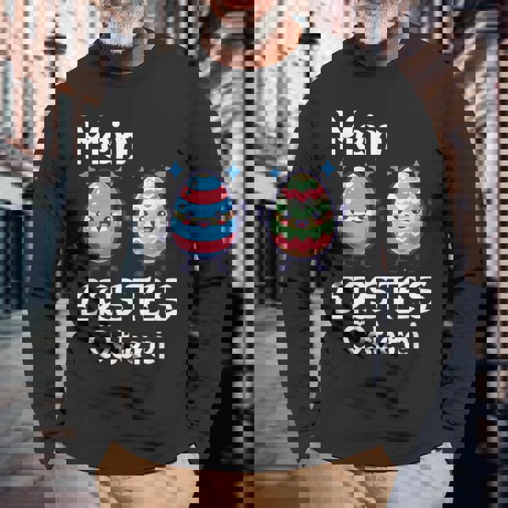 Mein Erstes Osterei かわいいイースターエッグでハッピーイースター 長袖Tシャツ 高齢者への贈り物