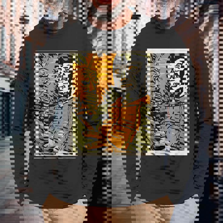 Mex-Art デーモンブルルチャリブレ メキシカンレスラーレジェンド 長袖Tシャツ 高齢者への贈り物