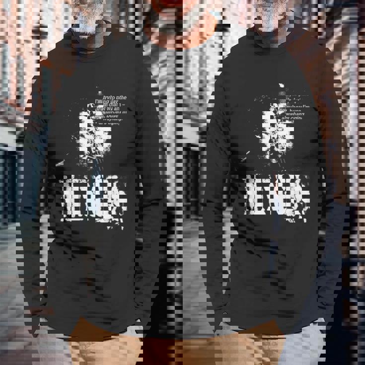 Mingus Jazz Wisdom ベーシスト ミュージシャン 長袖Tシャツ 高齢者への贈り物