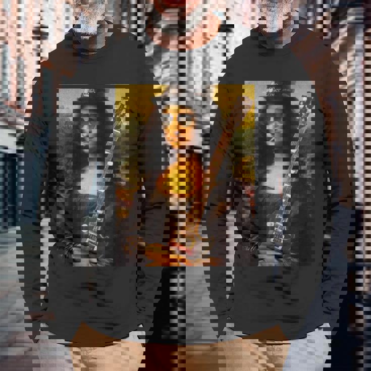 Monalisa Guitarist By Rock N Roll 長袖Tシャツ 高齢者への贈り物