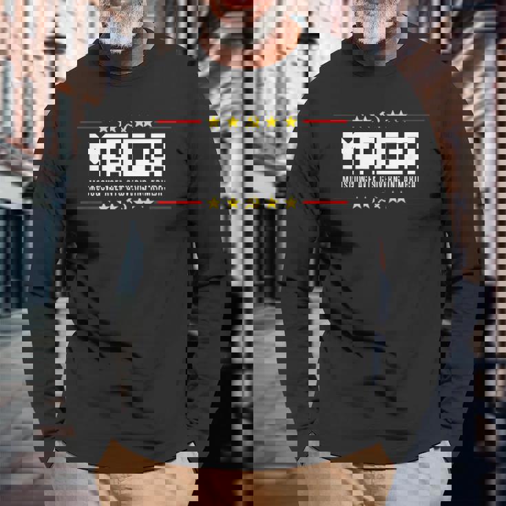 Moscow Agents Maga パロディ 長袖Tシャツ 高齢者への贈り物