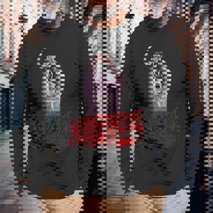 Murder House イースターバニー サバイバル ホラー ゲーム マニアック 長袖Tシャツ 高齢者への贈り物