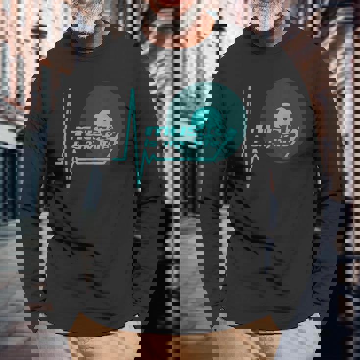 Music Is My Life Quote テクノハウス ダブ ステップ トランスハウス 長袖Tシャツ 高齢者への贈り物