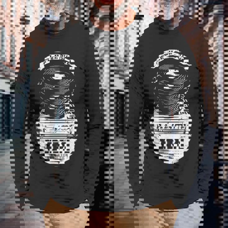 Music Is My Universe レトロなビニールレコードでサウンドを感じる 長袖Tシャツ 高齢者への贈り物