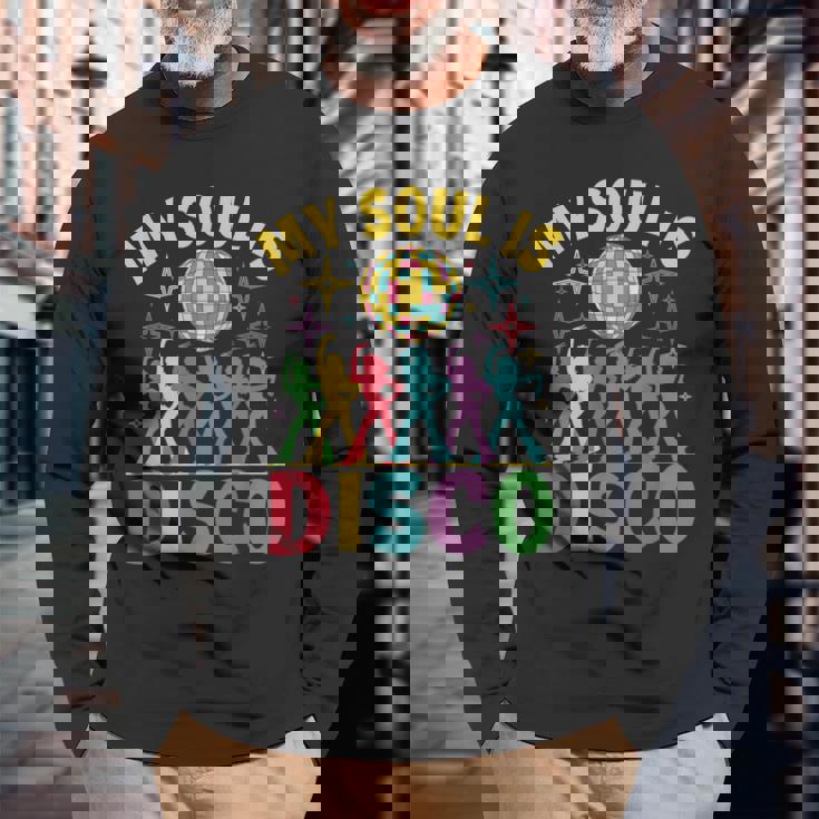 Myoul Is Disco ヴィンテージ 70年代 ダンシング レトロ ダンスミュージック 長袖Tシャツ 高齢者への贈り物