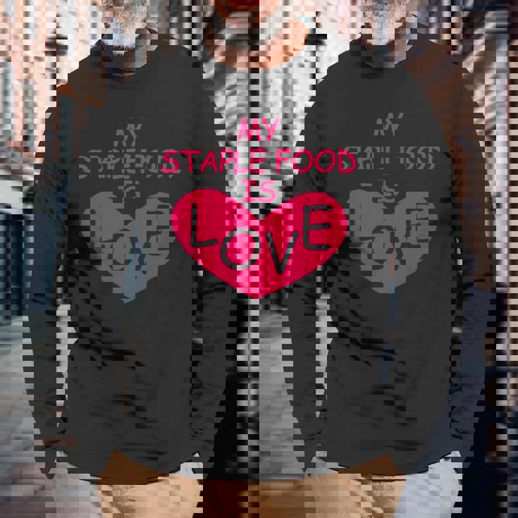 Mytaple Food Is Love 長袖Tシャツ 高齢者への贈り物