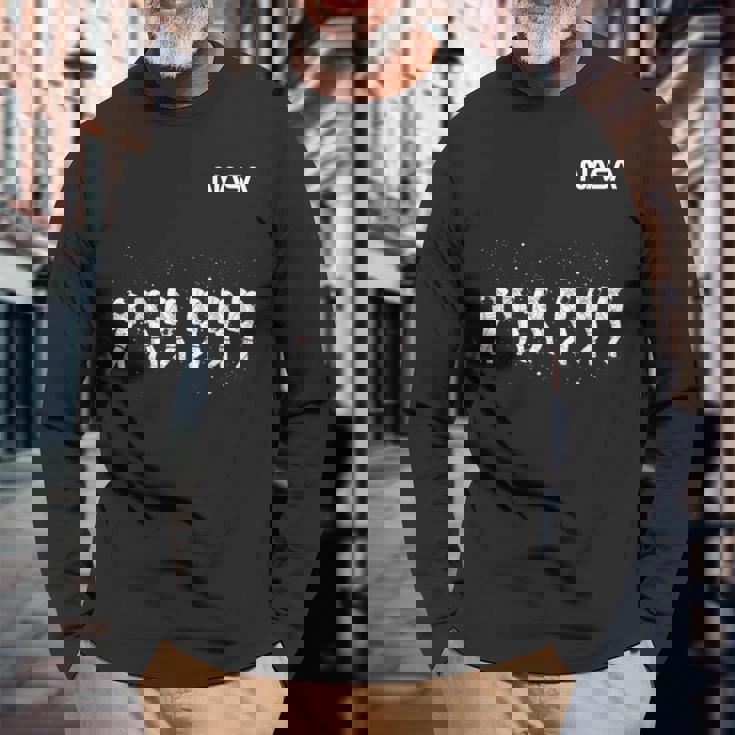 Nasa宇宙飛行士ダンシングワームロゴ 長袖Tシャツ 高齢者への贈り物