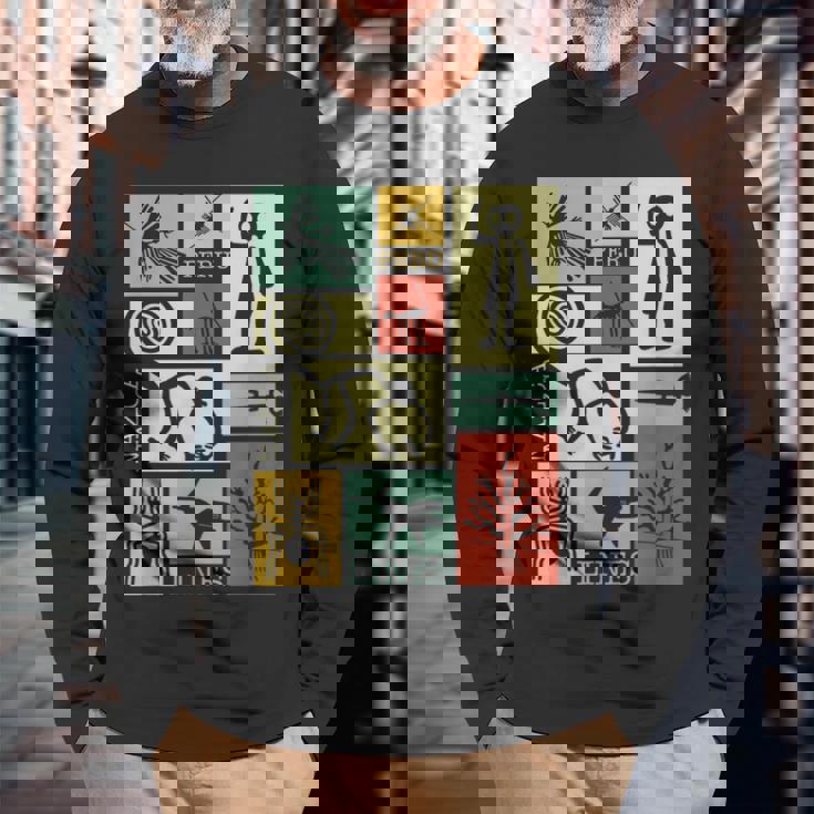 Nazca Linesナスカラインズ ペルージオグリフモンキー 宇宙飛行士 スパイダー レトロ 長袖Tシャツ 高齢者への贈り物