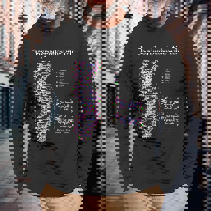 Nerdyintage Dna 遺伝学 化学 生物学 科学の先生 長袖Tシャツ 高齢者への贈り物