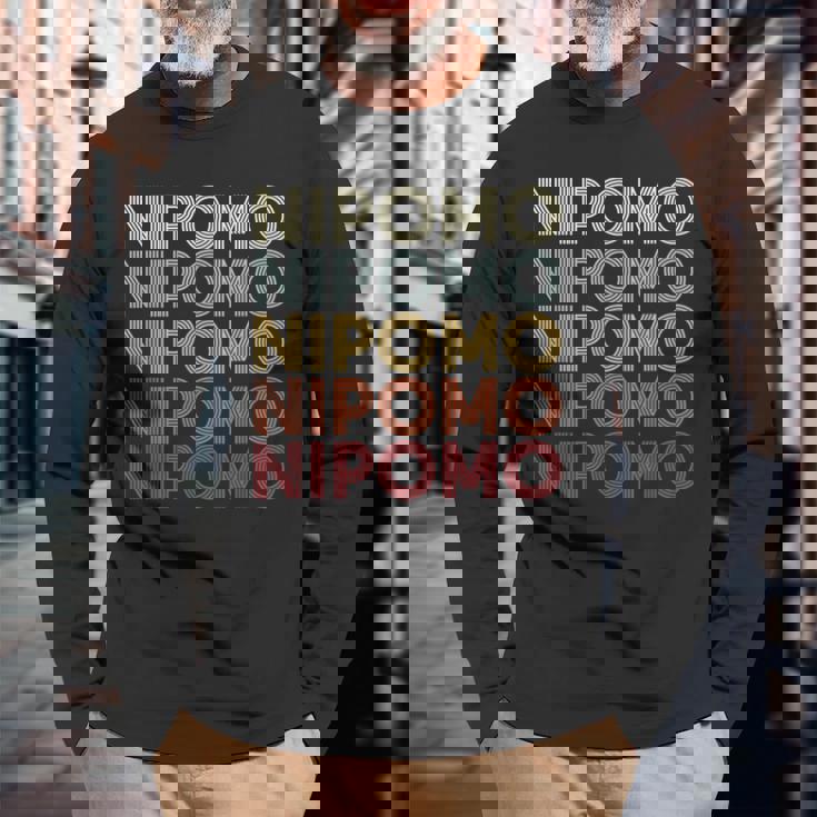 Nipomo California Nipomo Ca Retrointage Text 長袖Tシャツ 高齢者への贈り物