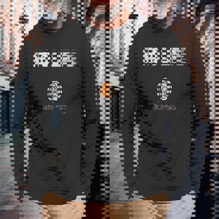 No Life ノーライフ Without Curry シンプル さり気ない お洒落 部屋着 カレーオタク カレー 長袖Tシャツ 高齢者への贈り物