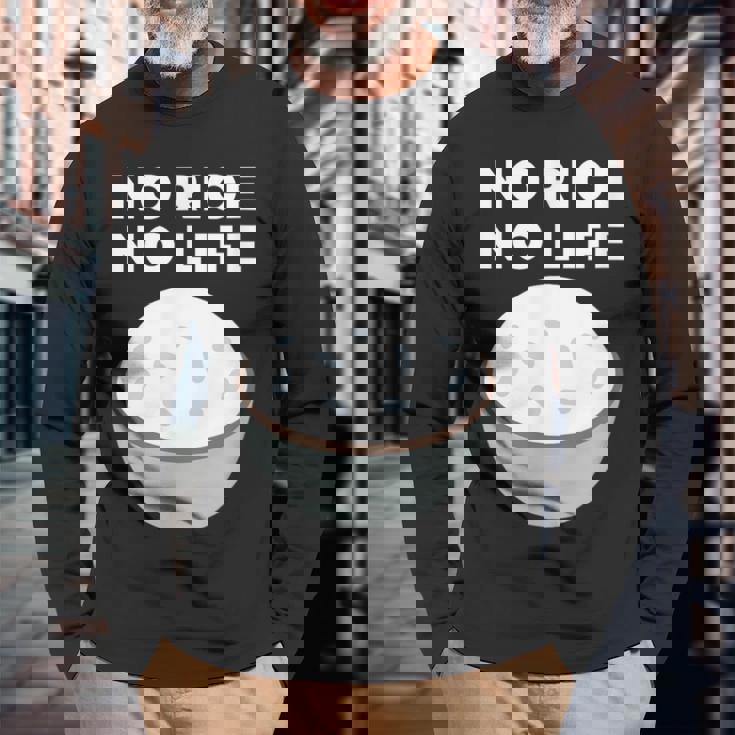 No Rice No Life おかしいご飯、アジア料理 長袖Tシャツ 高齢者への贈り物