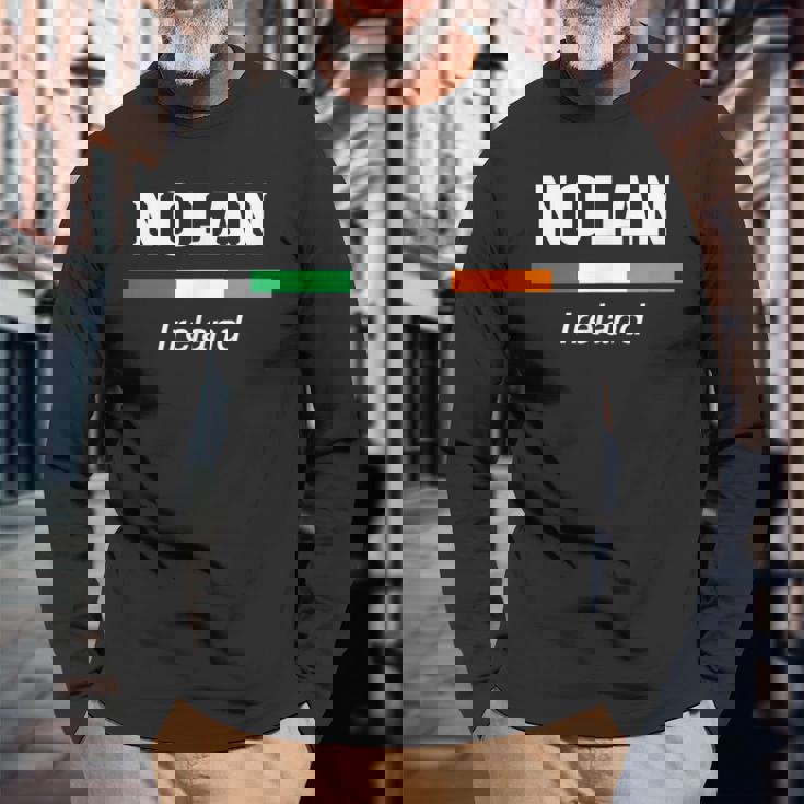 Nolan Irish Family Name 聖パトリックデー アイルランド国旗 長袖Tシャツ 高齢者への贈り物