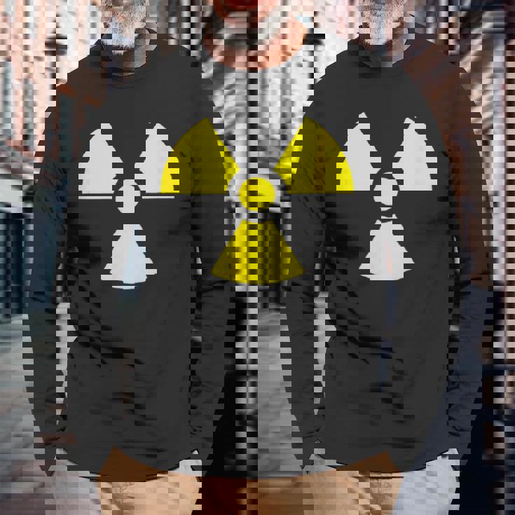 Nuclear 警告 放射線 危険 サイン 放射線活動 長袖Tシャツ 高齢者への贈り物