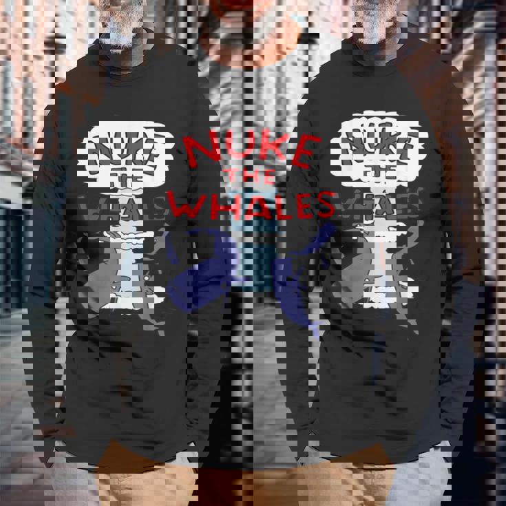 Nuke The Whales Lisa Nelson シャツ 長袖Tシャツ 高齢者への贈り物