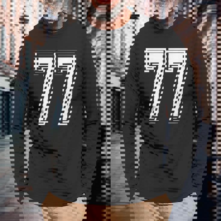 Number 77 Birthday 77Thports Player チーム番号入りジャージ 長袖Tシャツ 高齢者への贈り物