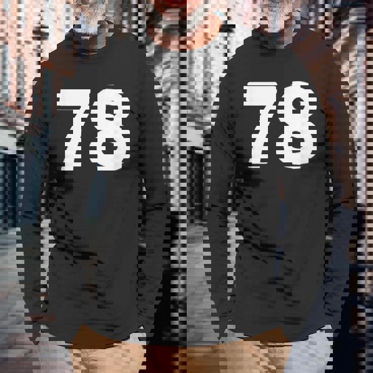 Number 78 、Eventy-8 ジャージ スポーツ 誕生日 長袖Tシャツ 高齢者への贈り物