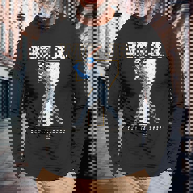 Number And Portrait Bobby Witt Jr Kansas City Mlbpa 長袖Tシャツ 高齢者への贈り物