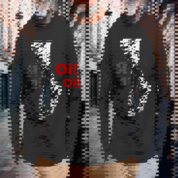 Oi Oi Oikinhead、Ska、ストリートパンク、ハードコアパンク 長袖Tシャツ 高齢者への贈り物