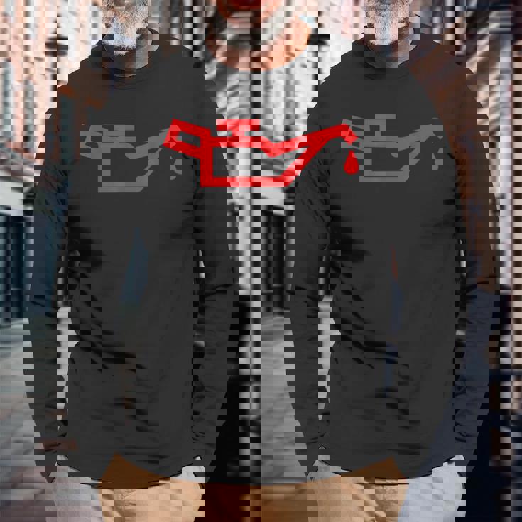 Oil Pressureymbol 長袖Tシャツ 高齢者への贈り物