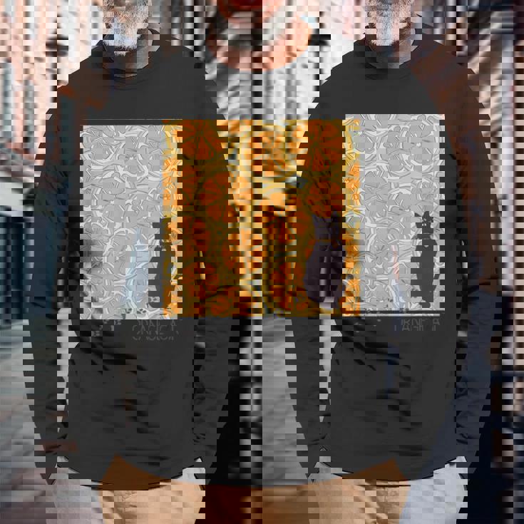 Orange Cat 長袖Tシャツ 高齢者への贈り物