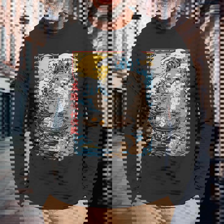 Otter Ramen Kawaii Manga Anime Noodles Y2k Japanese Long Sleeve T-Shirt Gifts for Old Men