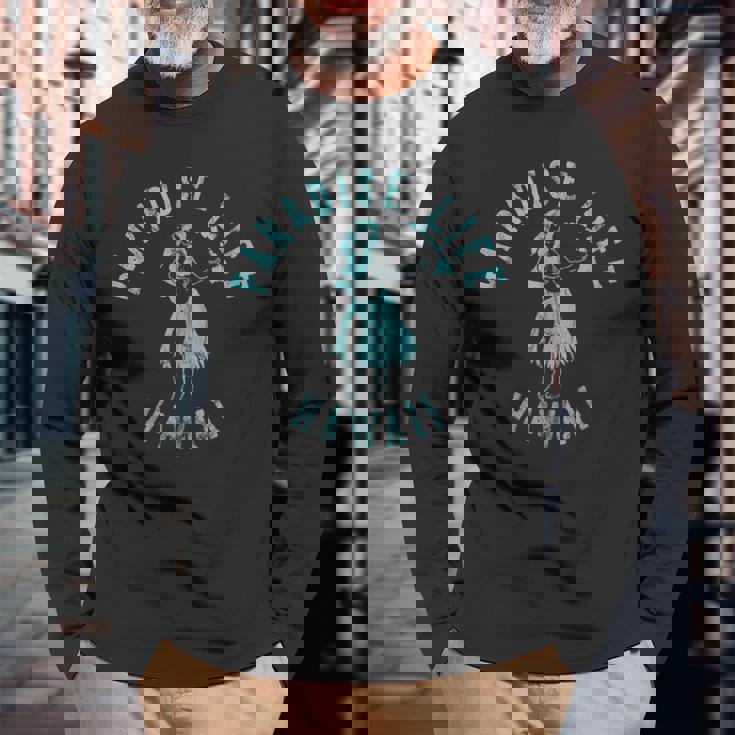 Paradise Life ハワイアロハフラガール ヴィンテージスタイル 長袖Tシャツ 高齢者への贈り物