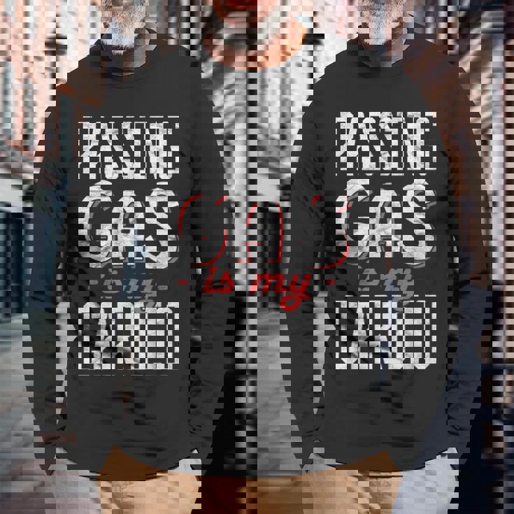 Passing Gas Is My Cardio 麻酔科医 長袖Tシャツ 高齢者への贈り物