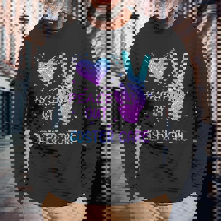 Peace Out フォスターケア 養子縁組 ごっちゃの日 2023 長袖Tシャツ 高齢者への贈り物