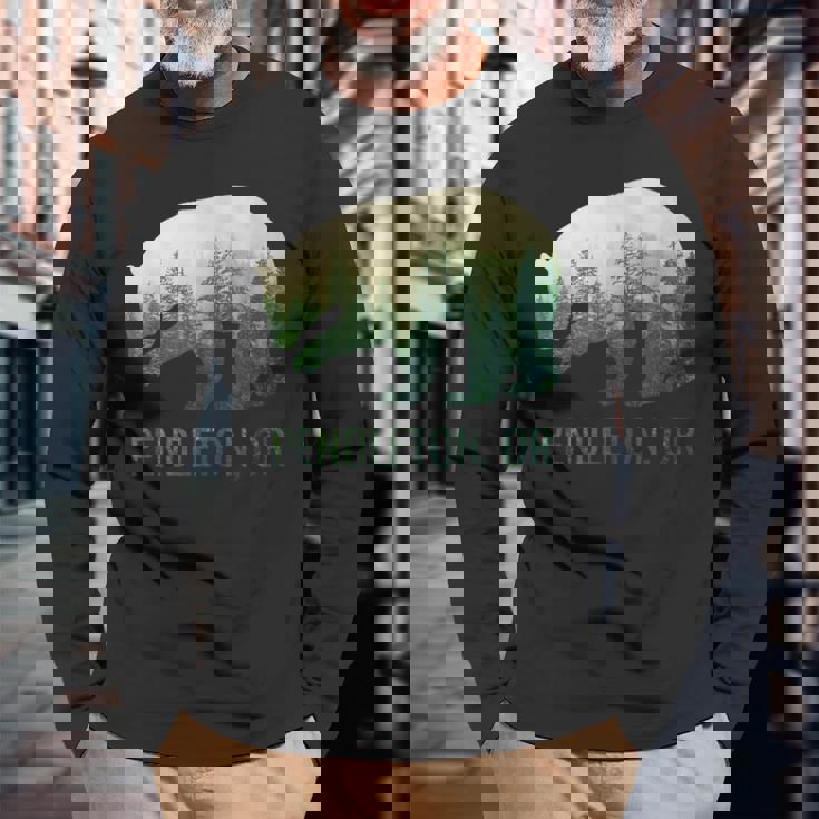 Pendleton Beartate Of Oregon Pacific Nw 野生動物 長袖Tシャツ 高齢者への贈り物