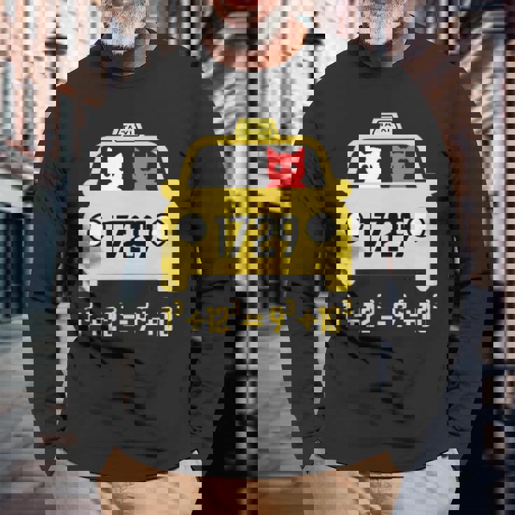 Penredpen タクシーキャット、ラマヌジャンタクシータクシー番号 1729 長袖Tシャツ 高齢者への贈り物