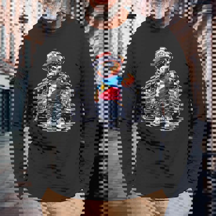 Philippines フィリピン ジプニー テディベア フィリピンの国旗 長袖Tシャツ 高齢者への贈り物