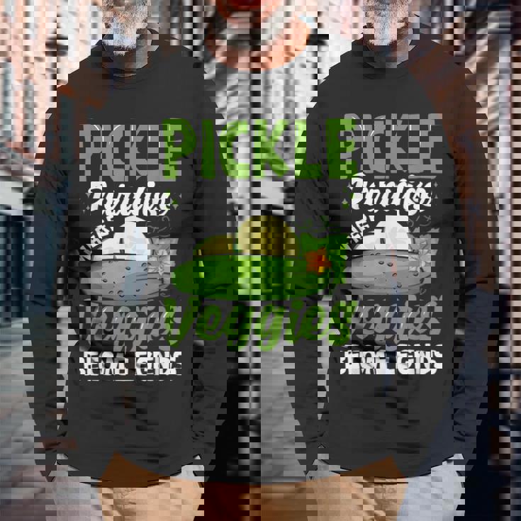 Pickle Paradiese Wherveggie For Pickle Paradiese ピクルスギフトとキュウリ用 長袖Tシャツ 高齢者への贈り物