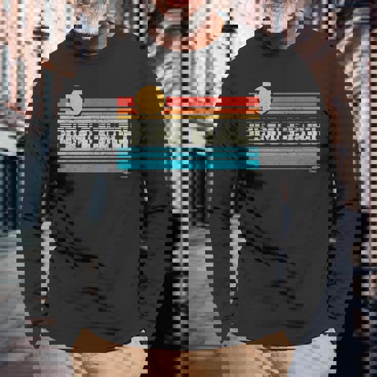 Pismo Beach ピズモビーチ カリフォルニア レトロ サンセット サーフ トリップ ラブ サーフィン 長袖Tシャツ 高齢者への贈り物