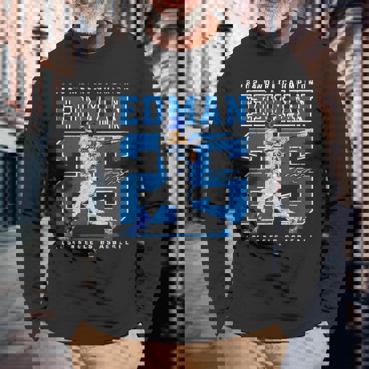 Player Number 2024 World Champion Tommy Edman Mlbpa 長袖Tシャツ 高齢者への贈り物