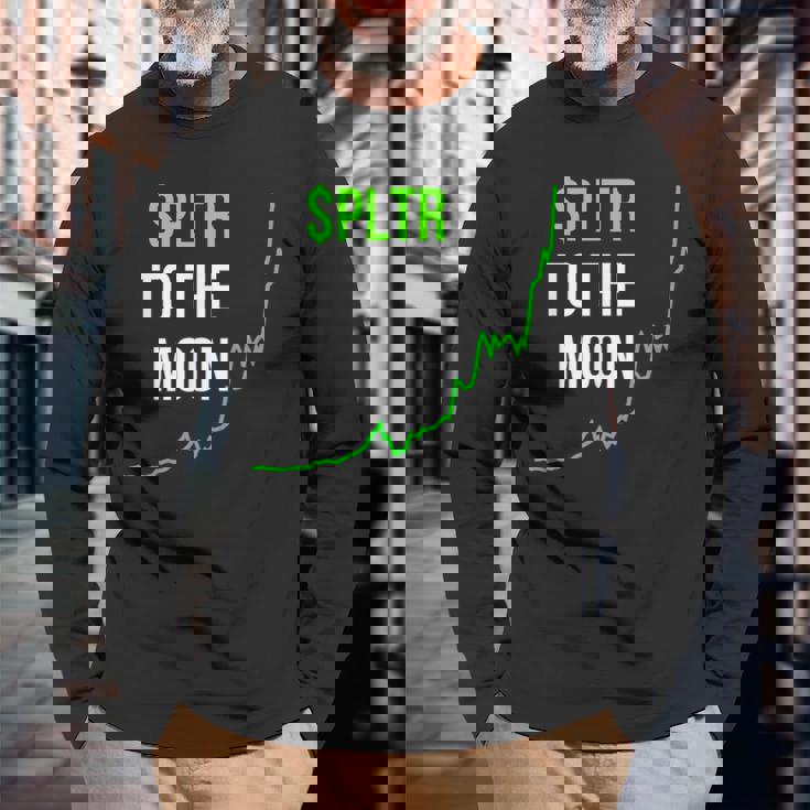 Pltr トゥザムーンストックティッカー Wsb 面白いミーム 長袖Tシャツ 高齢者への贈り物