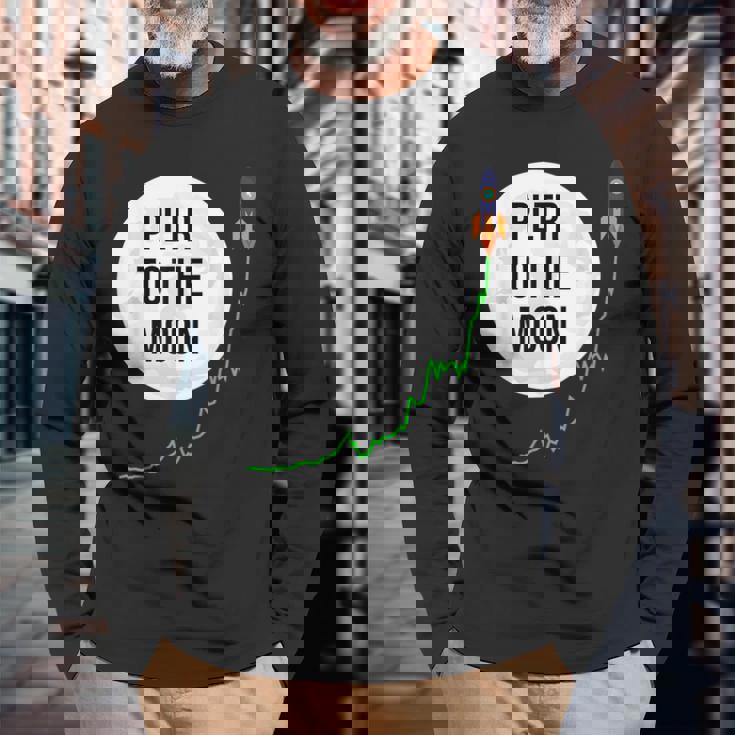 Pltr トゥザムーン株式ティッカー Wsb 面白いミーム 長袖Tシャツ 高齢者への贈り物